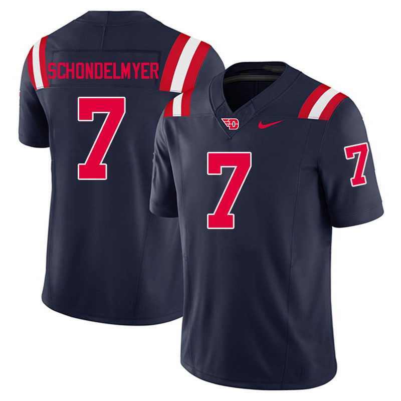 Dayton Flyers #7 Bryce Schondelmyer College Football Jerseys,Uniforms-Navy